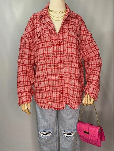 l Beden pembe Renk Zara model oduncu gömlek
