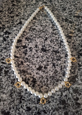 Accessorize 5 i bir yerde gemici kilit inci kolye