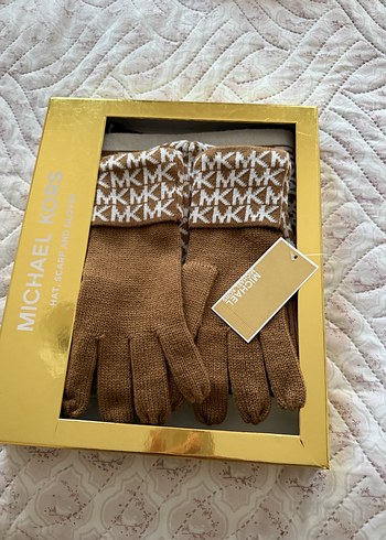 Michael Kors Vizon/Krem  Örgü Kadın Eldiven Atkı Bere - Görsel 2