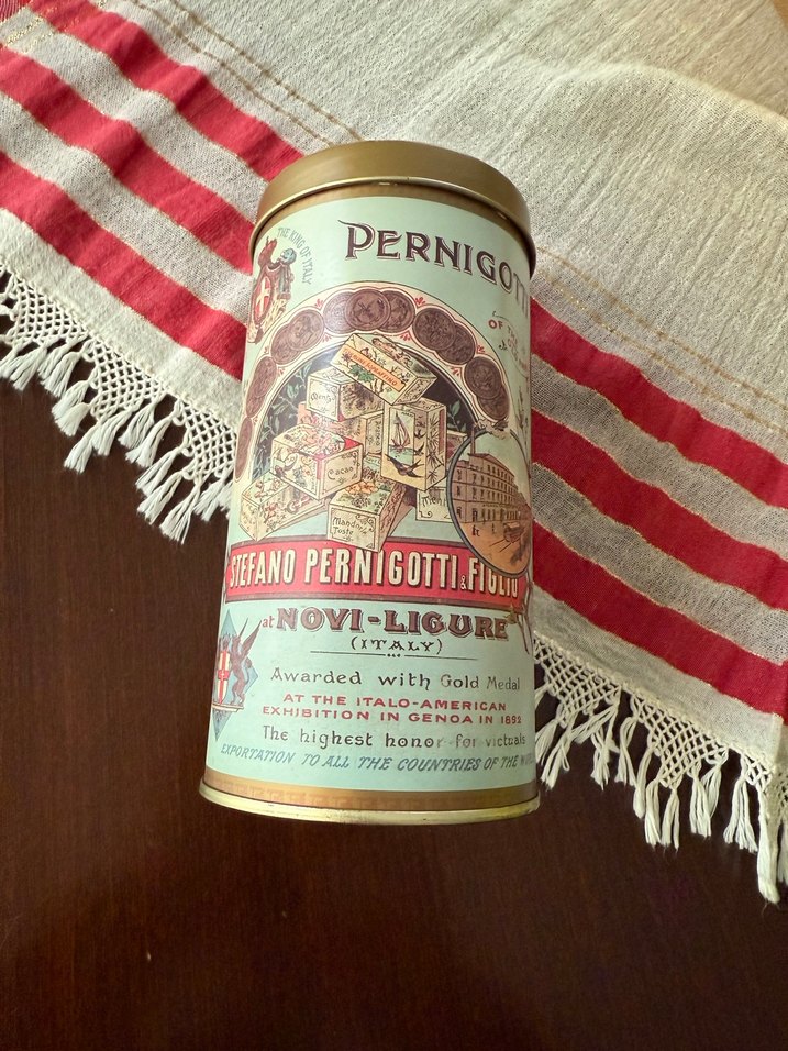 Pernigotti teneke Bisküvi/çikolata kutusu İtalyan - Görsel 4