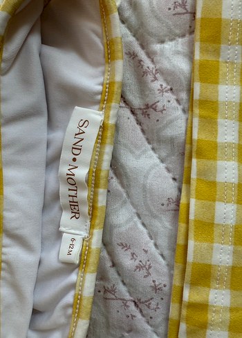 SAND.MOTHER marka 6-12 ay sarı Kareli Fırfırlı kız Bebek mayosu - Görsel 4