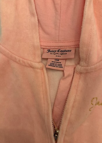 Juicy Couture /Kız Bebek Pembe Fermuarlı İkili eşofman takımı - Görsel 2