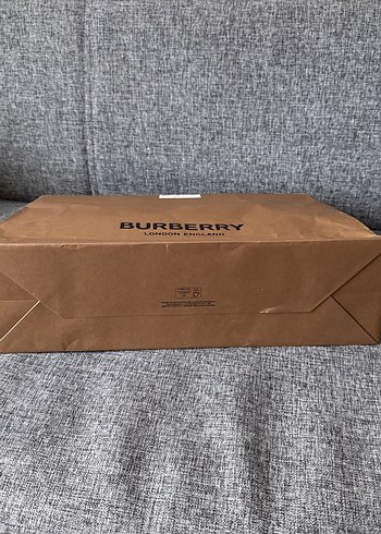 Burberry Baskılı Kahverengi saplı kâğıt/ karton poşet Çanta - Görsel 2