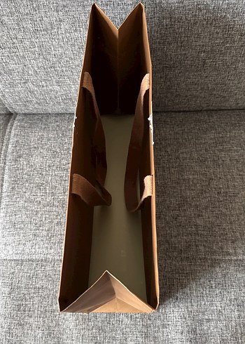Burberry Baskılı Kahverengi saplı kâğıt/ karton poşet Çanta - Görsel 3