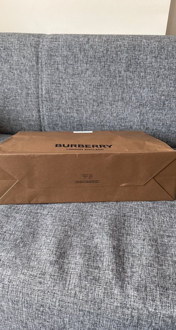 Burberry Baskılı Kahverengi saplı kâğıt/ karton poşet Çanta - Görsel 2