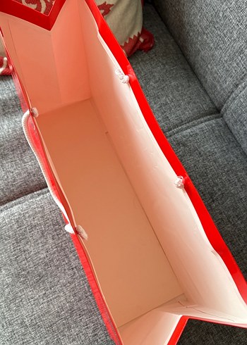 Kırmızı Parlak Armani Jeans karton poşet/ çanta - Görsel 4