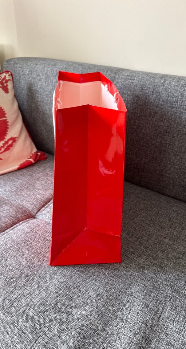 Kırmızı Parlak Armani Jeans karton poşet/ çanta - Görsel 2