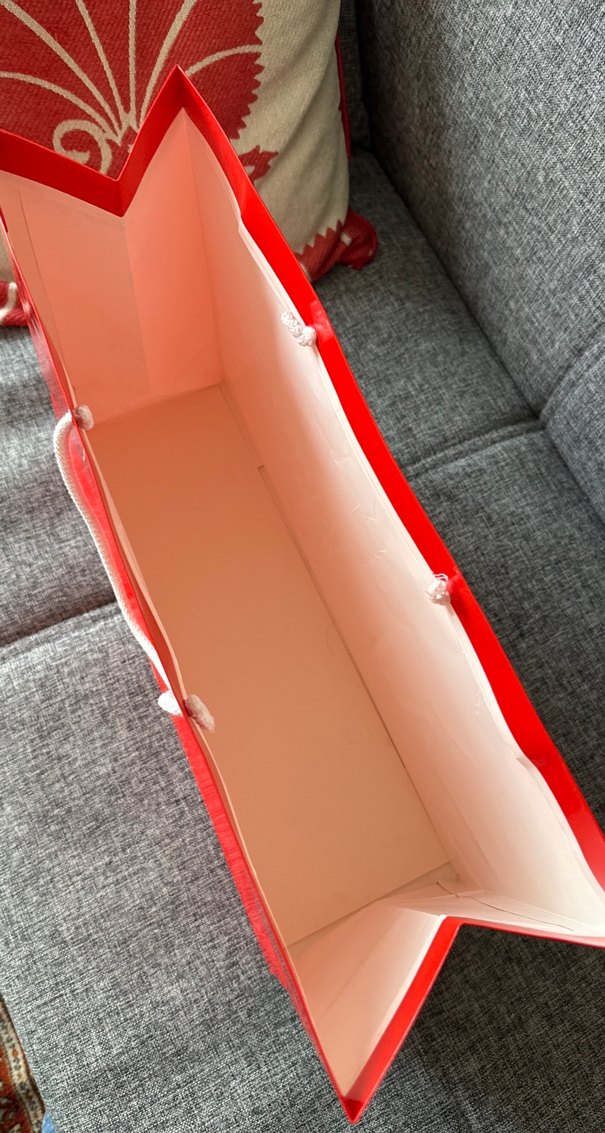 Kırmızı Parlak Armani Jeans karton poşet/ çanta - Görsel 4