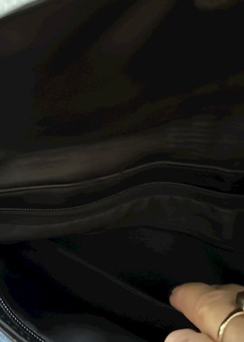 Siyah Deri  Kadın Çantası ayarlanabilir uzun saplı - Görsel 5