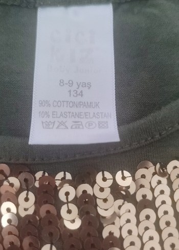 cocuk Payetli yesil tayt takım 7 8 9 yaş için uyumlu