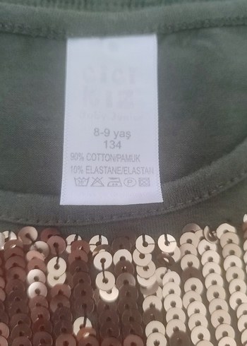 8 Yaş Beden cocuk Payetli yesil tayt takım 7 8 9 yaş için uyumlu