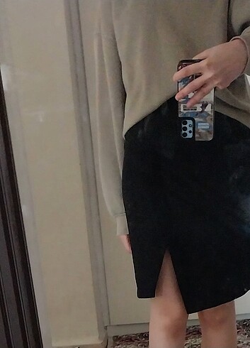Koton Koton yırtmaçlı kumaş kalem etek