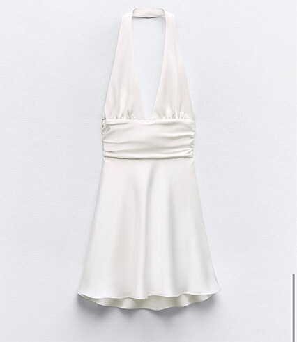 Zara Zara Halter Yaka Saten Elbise