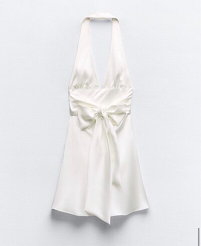s Beden Zara Halter Yaka Saten Elbise
