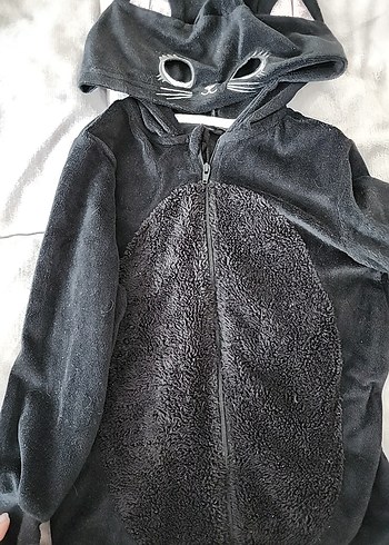 Kürklü Siyah Goth Kedi Kostümü