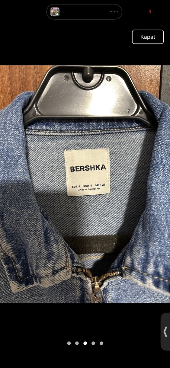 Kadın Kısa Denim Tulum Kemerli Mavi - Görsel 3