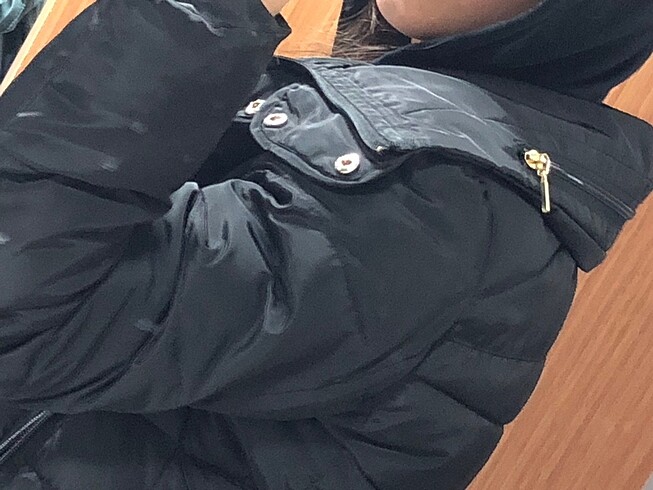 xs Beden Siyah Şişme Mont