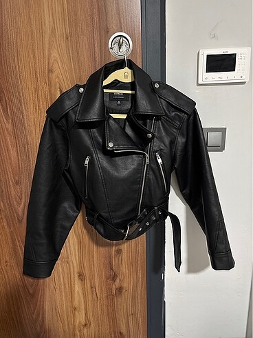 Biker Siyah Deri Ceket