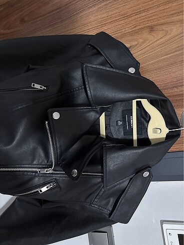 xs Beden siyah Renk Biker Siyah Deri Ceket