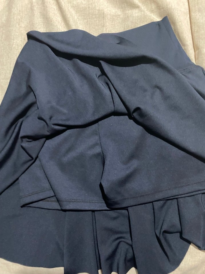 Oysho Mavi Piliseli Mini Etek - Görsel 3