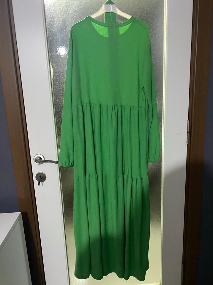 Yeşil Uzun Salaş Elbise - Görsel 2