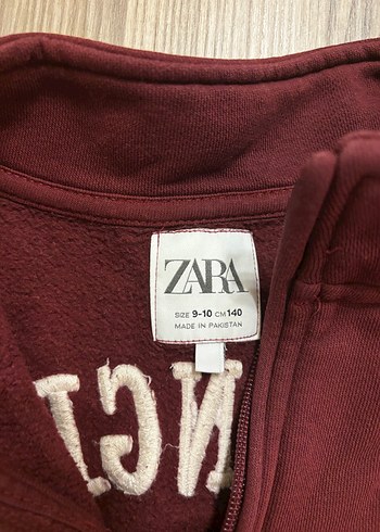 Bordo Yarım Fermuarlı Erkek çocuk sweatshirt - Görsel 4
