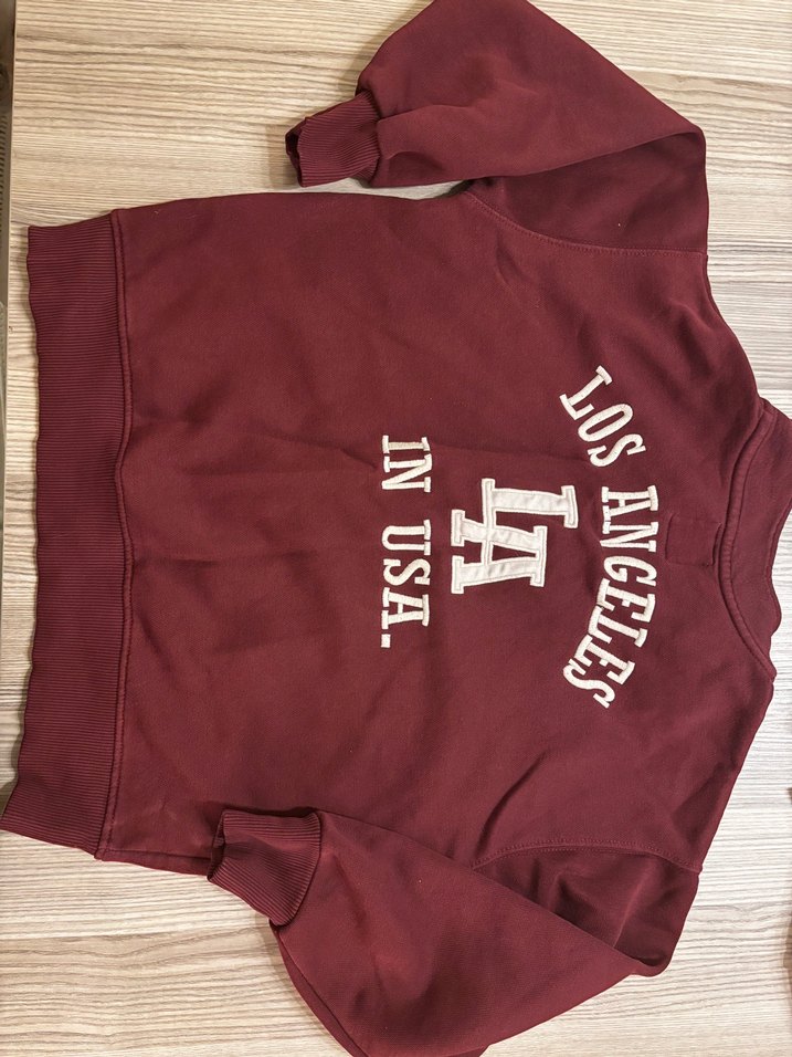 Bordo Yarım Fermuarlı Erkek çocuk sweatshirt - Görsel 5