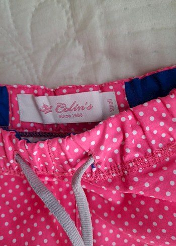 s Beden Puantiyeli Pembe Mini Deniz Şortu