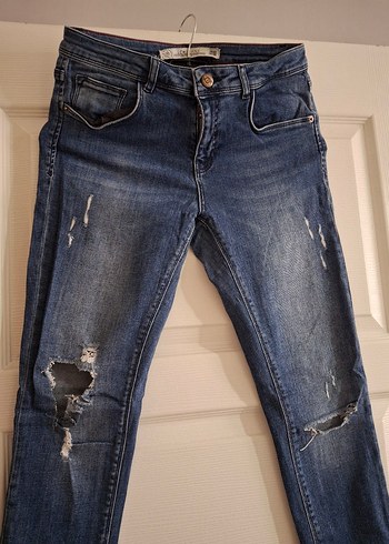 LC Waikiki Kadın Mavi Denim Yırtık Jean