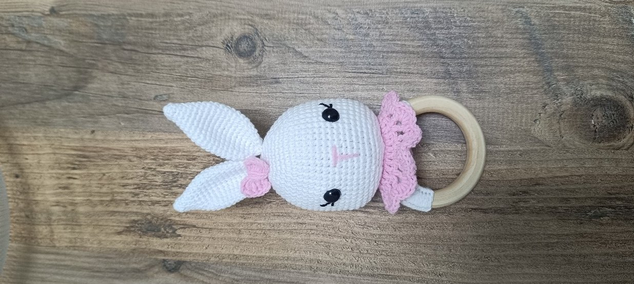 Pembe Tavşan Diş Kaşıyıcı ve Çıngırak - Görsel 2