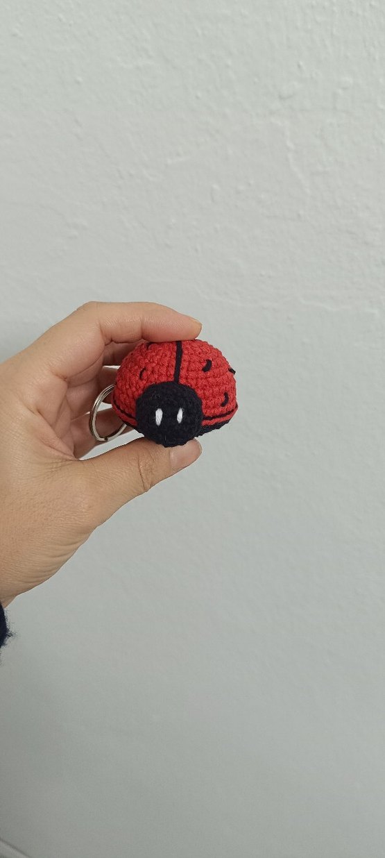 Renkli Örgü Uğur Böceği Anahtarlık - Görsel 2