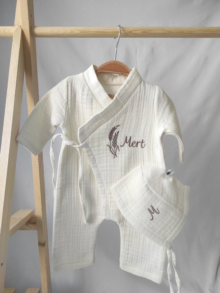 İsme Özel Nakışlı Müslin Set - Görsel 4