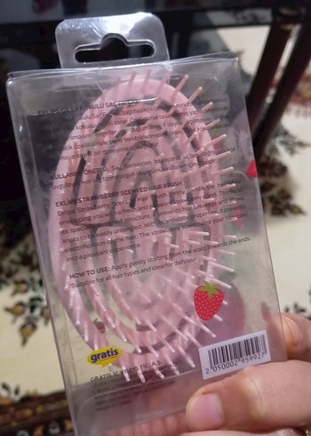 Çilek Kokulu Saç Fırçası - Pastel Pembe - Görsel 2