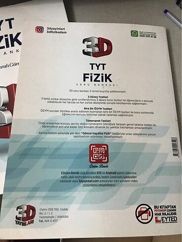  3D AYT TYT FİZİK SORU BANKASI