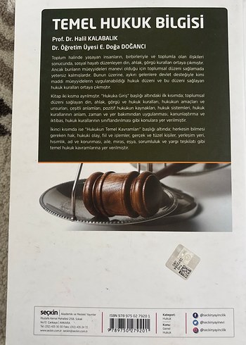  Beden Renk Temel Hukuk Bilgisi - Prof. Dr. Halil Kalabalık