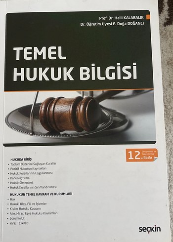 Temel Hukuk Bilgisi - Prof. Dr. Halil Kalabalık