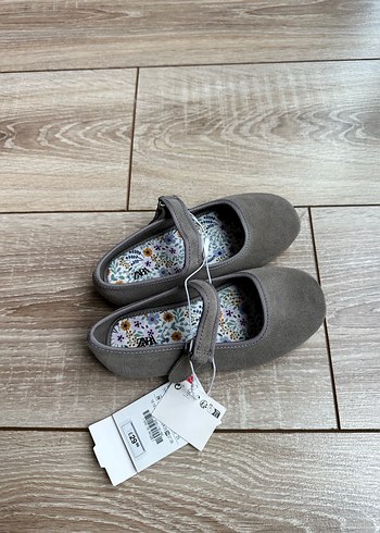 Zara 26 Kız Çocuk vizon Süet Tokalı Babet - Görsel 3