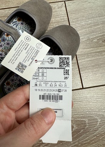 Zara 26 Kız Çocuk vizon Süet Tokalı Babet - Görsel 4