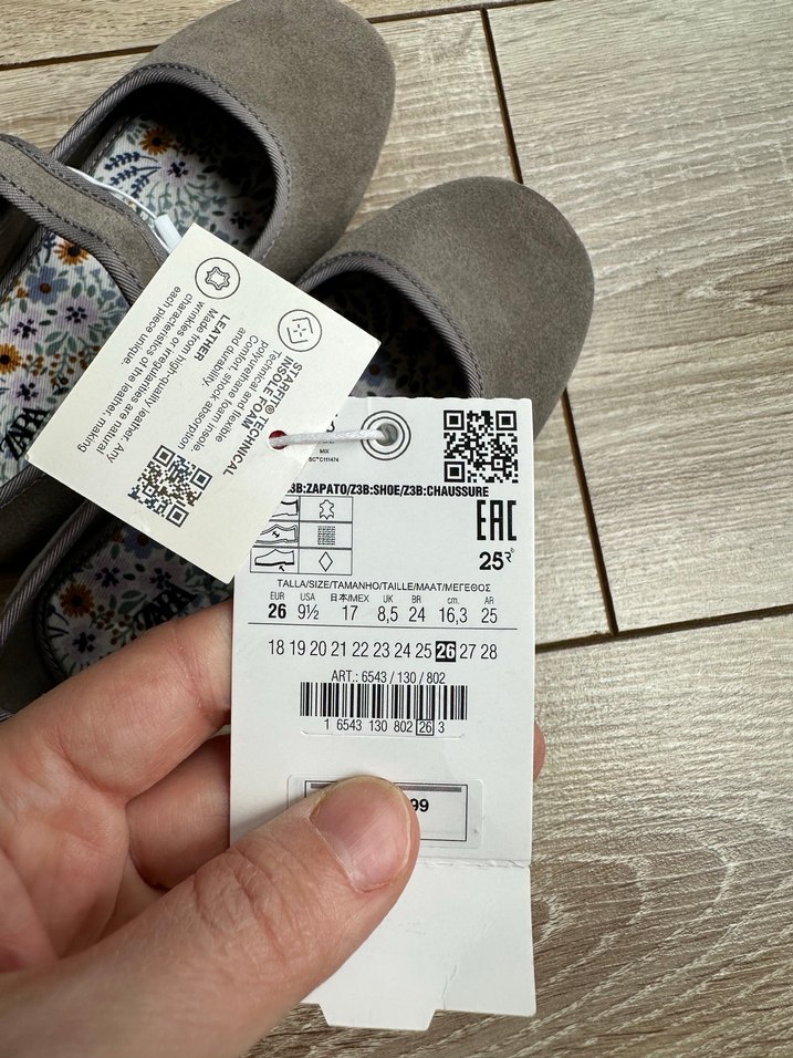 Zara 26 Kız Çocuk vizon Süet Tokalı Babet - Görsel 4