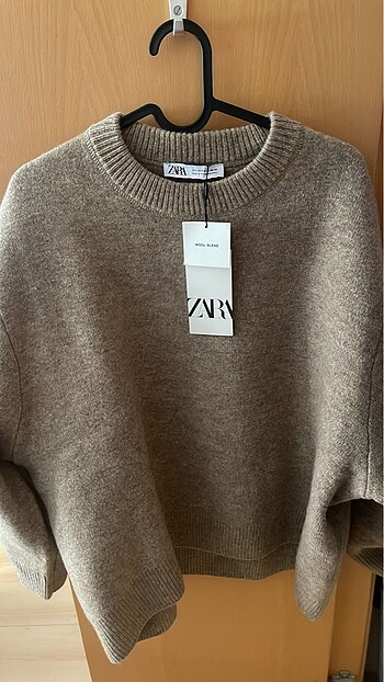 ZARA S-M YÜNLÜ OVERSIZE SWEATSHIRT KAZAK