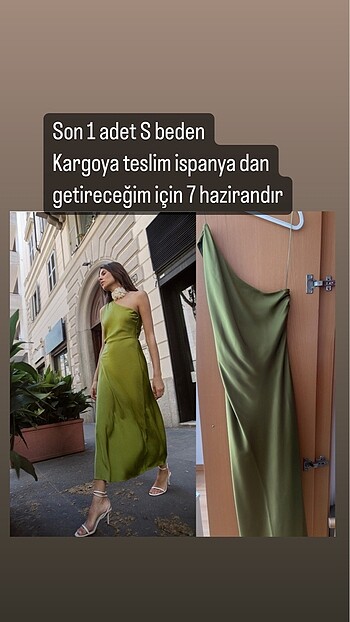 ZARA S/36 ASİMETRİK SATEN ELBİSE