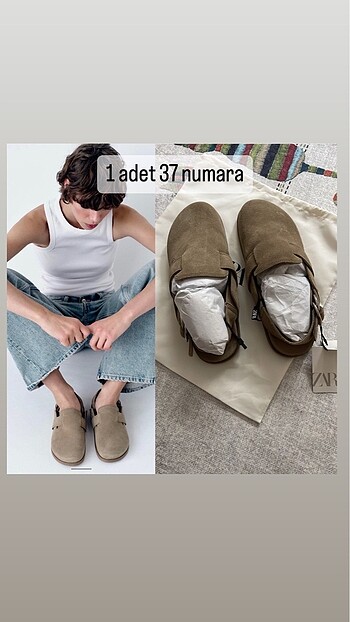 ZARA 37 NUMARA SÜET DÜZ SABO