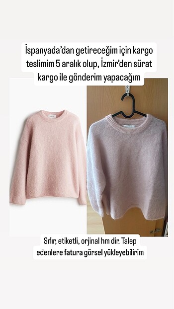 H&M S/36 TİFTİK KARIŞIMLI KAZAK