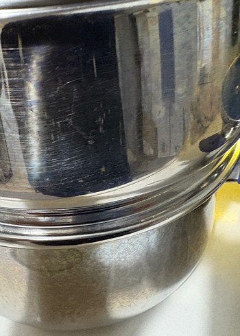 Mavi Saplı Gri Çelik 3 li tencere takımı - Görsel 6