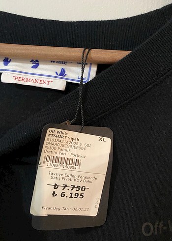 Off-White Siyah Erkek Tişört XL - Görsel 5
