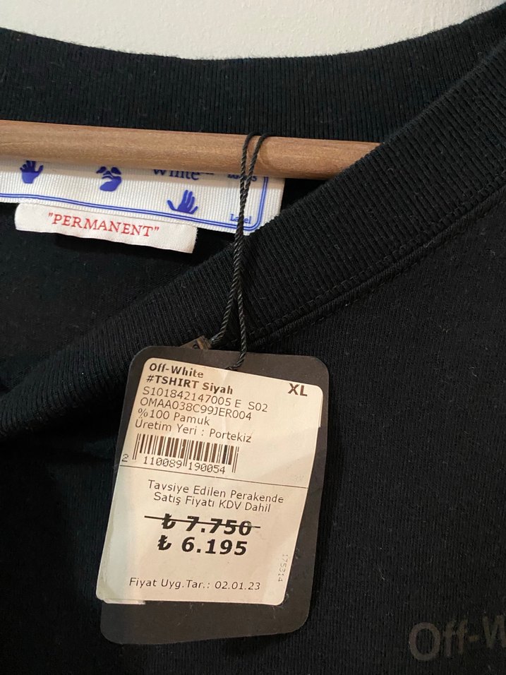 Off-White Siyah Erkek Tişört XL - Görsel 5