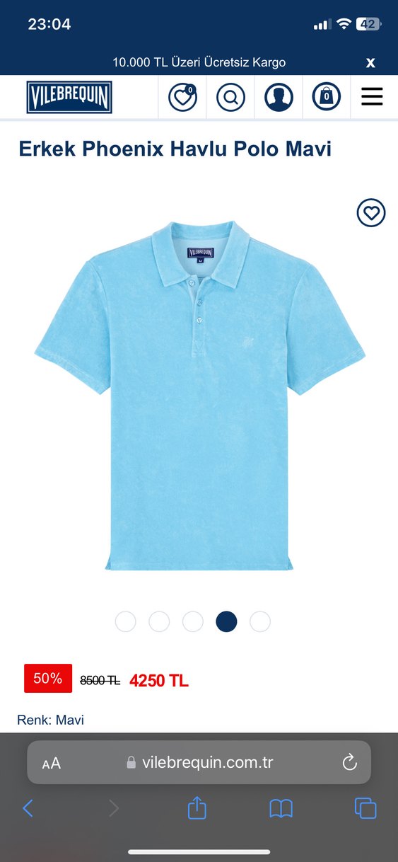 Vilebrequin Erkek Beyaz havlu kumaş Kısa Kollu Polo Tişört - Görsel 4