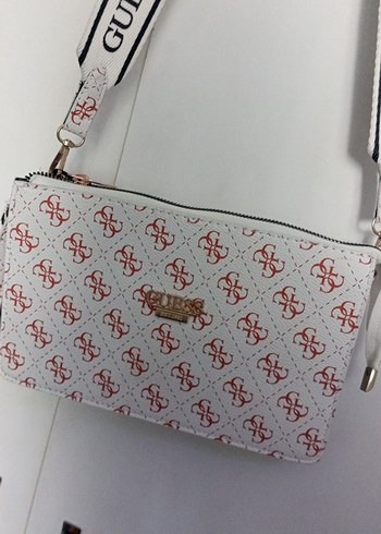 Guess Baskılı Beyaz Guess Kadın Çanta