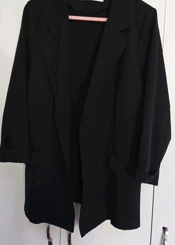 Siyah Midi Kadın Blazer Ceket