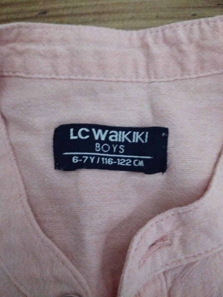 erkek Çocuk Pembe Keten Kısa Kollu Gömlek - Görsel 3